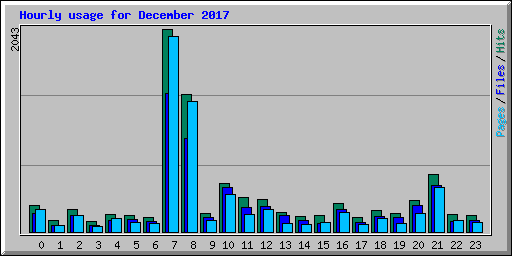 Hourly usage for December 2017