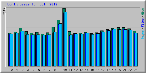 Hourly usage for July 2019